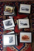 A large collection of framed photographs of vintage trucks (39)