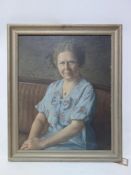 A. Eifler, portrait of an elderly lady, oil on board, signed and dated 1947 to lower right, 68 x