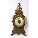 A 20th century French brass mantle clock, H.37cm