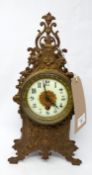 A 20th century French brass mantle clock, H.37cm