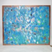 Helen Lack (Contemporary, exhibiting artist), 'Aqua Water', mixed media on canvas, signed lower