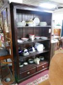 A Lambok hardwood open bookcase with adjustable shelves, H.202 W.124 D.45cm