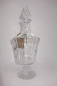 A Baccarat crystal decanter, H.36cm, designed and signed by Mathias, in original box