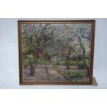 Tony Muller (1873-1965), Cherry Blossom Trees in a Garden Scene, oil on canvas, signed and dated