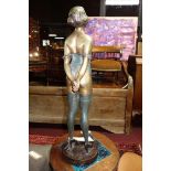 An Art Deco style cast bronze of 'The Whip Girl' after Bruno Zach, without whip, bearing