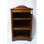 A mahogany open bookcase with adjustable shelves, H.135 W.77 D.30cm