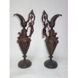 A pair of 18th century style ewers, H.64cm