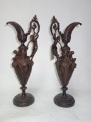 A pair of 18th century style ewers, H.64cm
