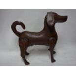 A sheet metal figure of a dog, H.73cm