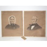 A pair of Victorian pastel portrait studies, signed and dated 1870, 53 x 45cm