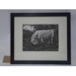 Charles Tuncliff (1901-1979), wood engraving, titled 'The Chartley Bull', 23 x 31cm