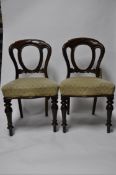 A pair of Victorian mahogany dining chairs