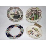 A pair of Royal Doulton cabinet plates, a Masons ironstone plate and another. D.27cm