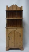 A narrow small pine cabinet, H.137 W.51 D.20cm