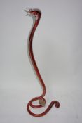 A Murano glass cobra, H.95cm