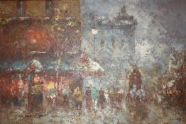 A 1970's impressionist style framed oil on canvas of a Paris street scene, signed W Kirby. H.60 W.