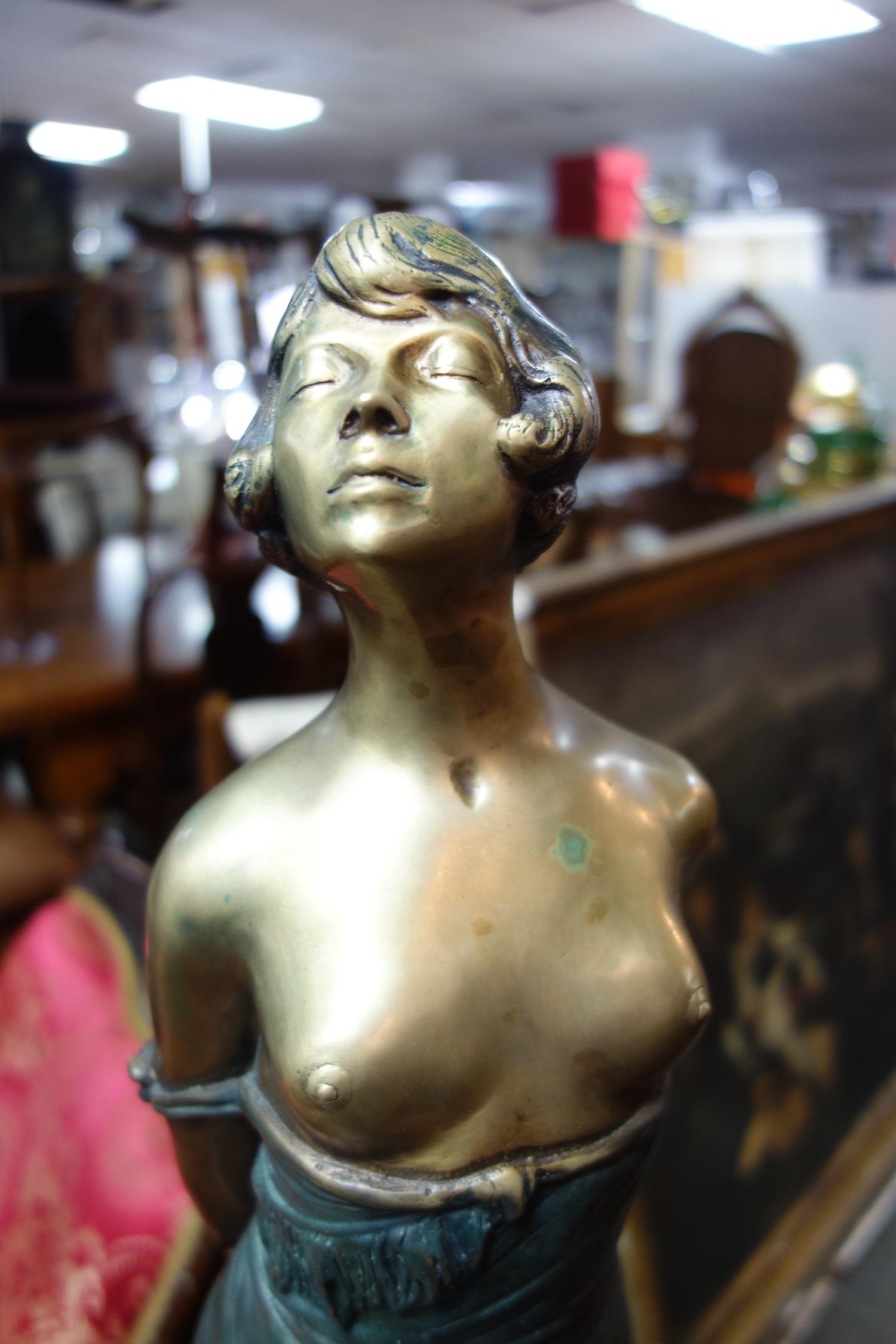 An Art Deco style cast bronze of 'The Whip Girl' after Bruno Zach, without whip, bearing - Image 3 of 3