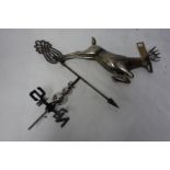 A contemporary weather vane with stag finial, H.105cm