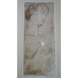 A framed and glazed etching of a nude female, signed by the artist, H.80 W.33cm