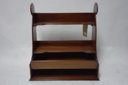 A 19th century mahogany wall hanging shelf with drawer, H.57 W.53 D.29cm