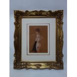 A gilt framed pastel study of a nude, signed K Maunder. H.30 W.21cm