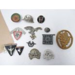 A collection of Third Reich pin badges and buttons, to include two NS Frauenschaft (Women's