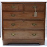 A Victorian mahogany chest, two short over three long drawers, H.108 W.110 D.52cm