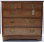 A Victorian mahogany chest, two short over three long drawers, H.108 W.110 D.52cm