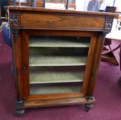 A William IV rosewood side cabinet, H.92 W.76 D.40cm