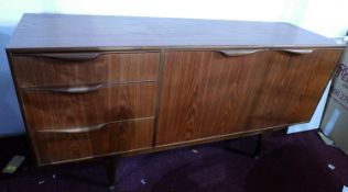 A mid 20th century Danish teak sideboard, H.76 W.153 D.48cm