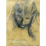 An early 20th century pencil portrait sketch, signed and dated 1900, 18 x 14cm