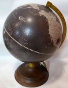 A retro Italian made Zoffoli Geographica globe, on stepped circular base, geo-politically