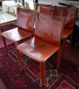 A set of four Cassina 412 cab chairs