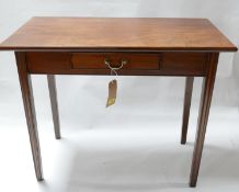 A Georgian mahogany side table with single drawer, H.71 W.89 D.48cm