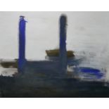 Judy Gillard (Contemporary School), Power Station, abstract study, acrylic on canvas, 80 x 100cm