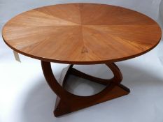 A Danish coffee table with sunburst design, by Georg Jenson for Kubus, Diameter 122cm