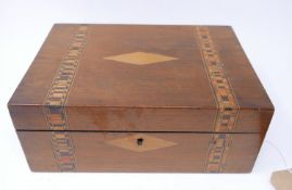 A Tunbridge ware box, H.10 W.25 D.18cm