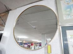 A large contemporary circular gilt mirror, Diameter 91cm