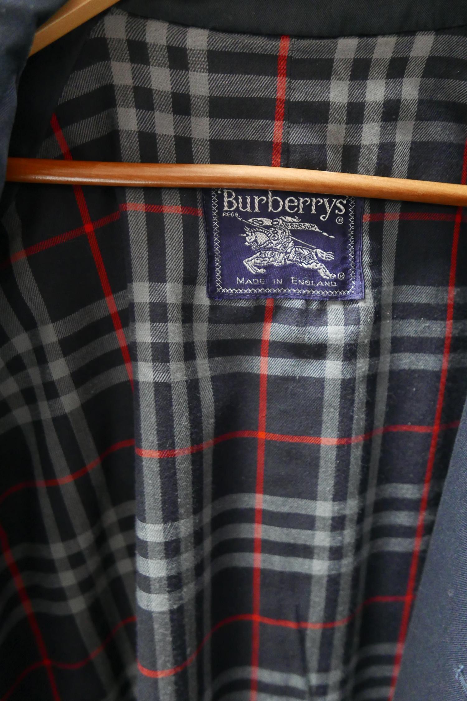 A Burberry navy blue cotton overcoat, in excellent condition, XL - Image 2 of 2