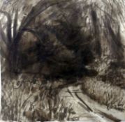 Glenn Priestley (b.1955), ink on paper titled 'Willows', with gallery label to verso, 14 x 14cm