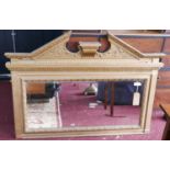 A 19th century gilt wood over mantle mirror with bevelled plate, 100 x 137cm