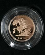 A Royal Mint 2013 gold half sovereign in original box