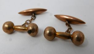 A pair of gentleman's 9ct gold cufflinks, marked 375