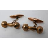 A pair of gentleman's 9ct gold cufflinks, marked 375