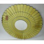 A contemporary sunflower wall mirror, Diameter 100cm