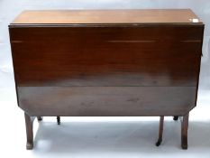 An Arts and Crafts mahogany drop leaf table, on outswept feet, H.74 W.100cm