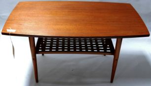 A mid 20th century teak coffee table, H.49 W.92 D.53cm