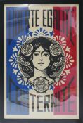 Shepard Fairey (American, b.1970), 'Liberte Egalite Fraternite', print on cream speckle tone