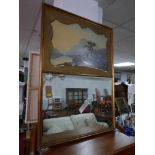A 19th century painting on panel, indistinctly signed and dated 1887, set into a gilt wood mirror,