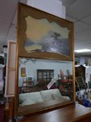 A 19th century painting on panel, indistinctly signed and dated 1887, set into a gilt wood mirror,